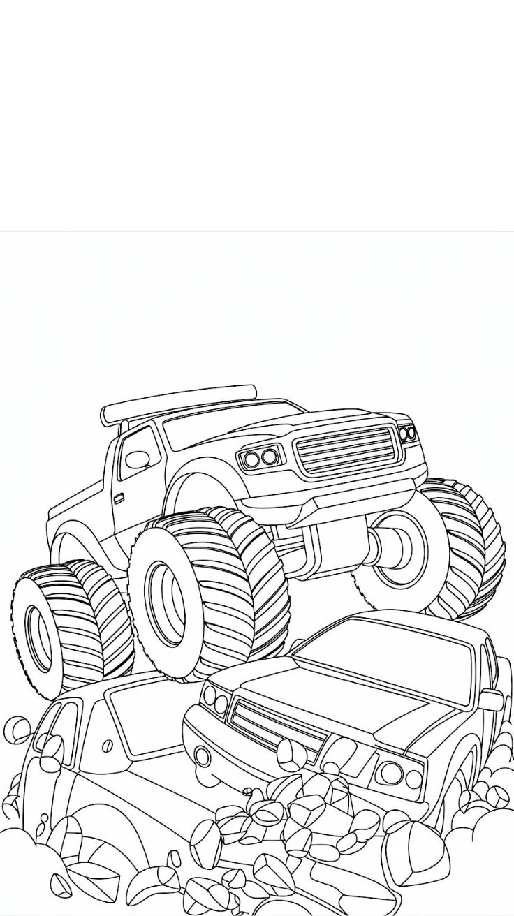monster truck free coloring pages