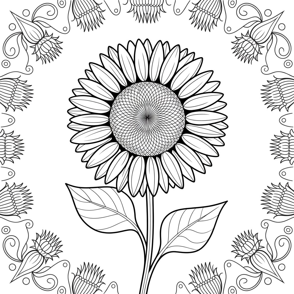 sunflowers coloring pages