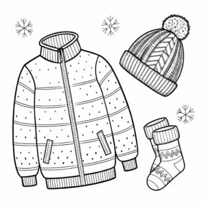 free printable winter clothes coloring pages