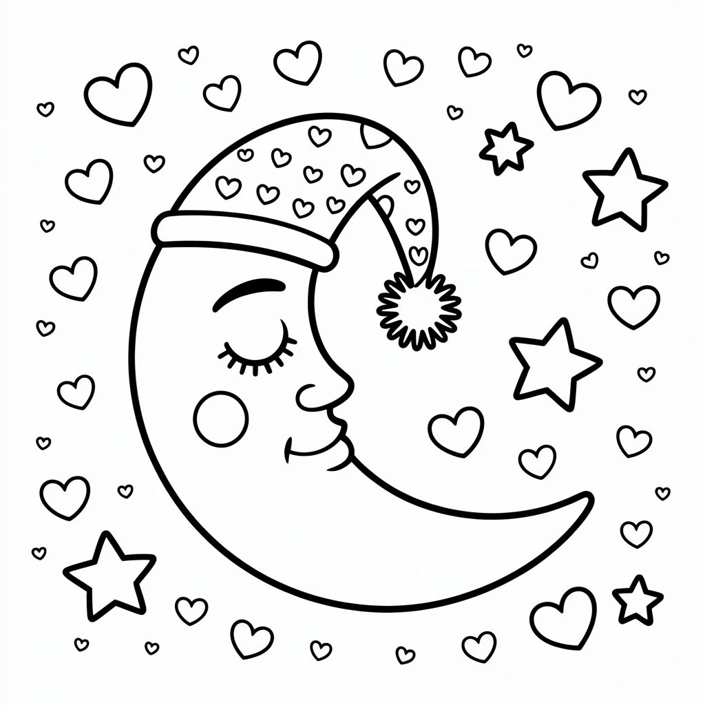 coloring page of the moon