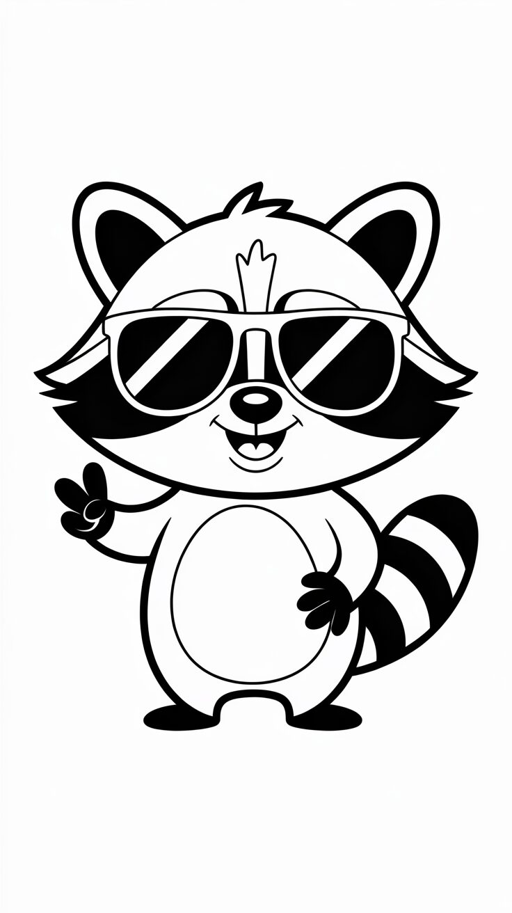 raccoon coloring sheet