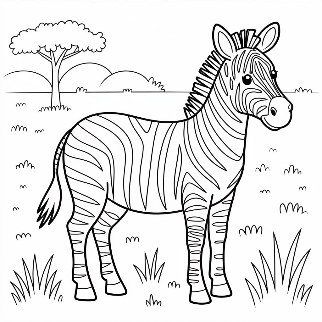 zebra coloring book page