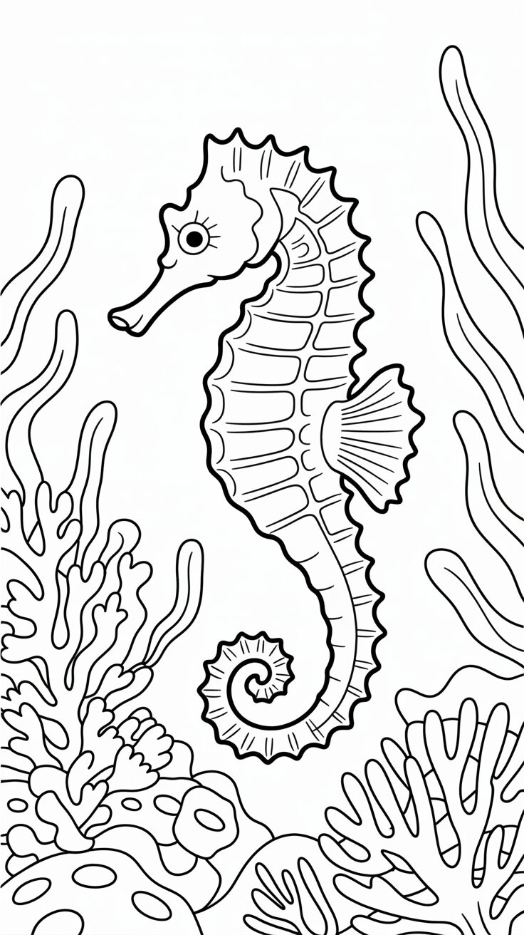 seahorse printable coloring pages