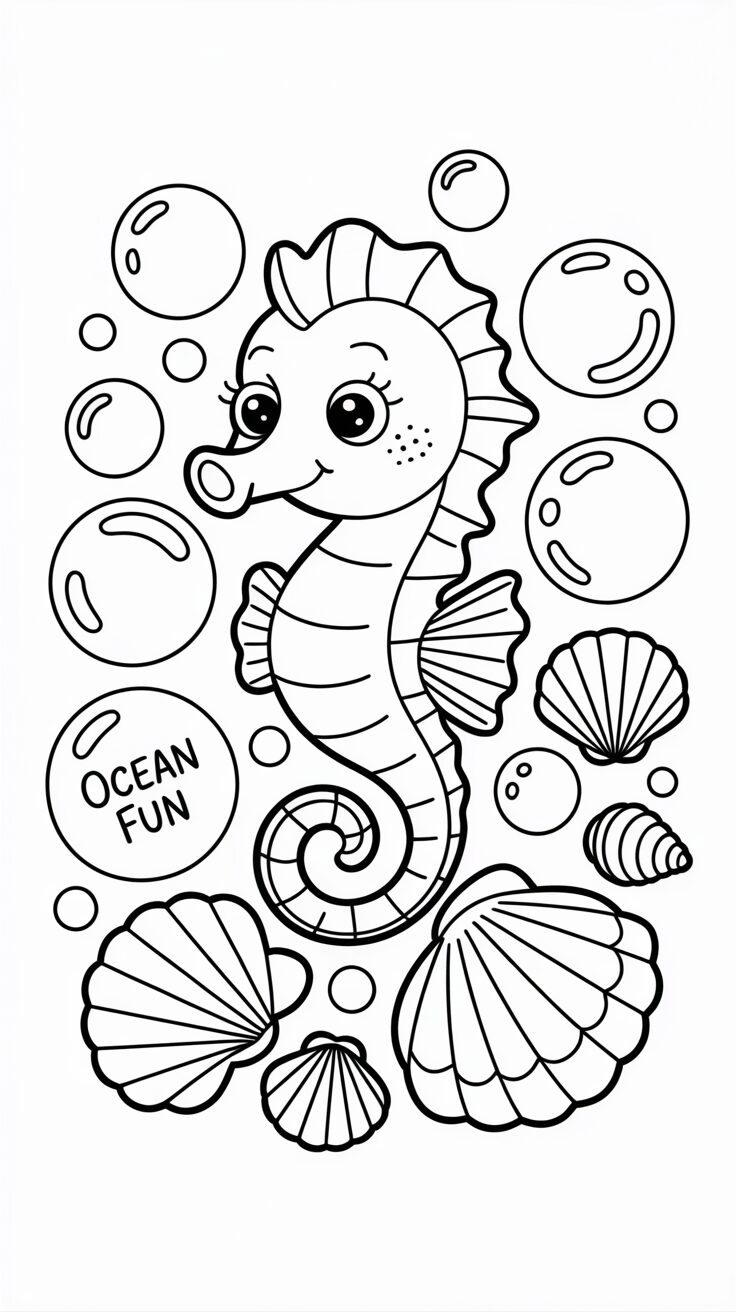 seahorse coloring pages printable