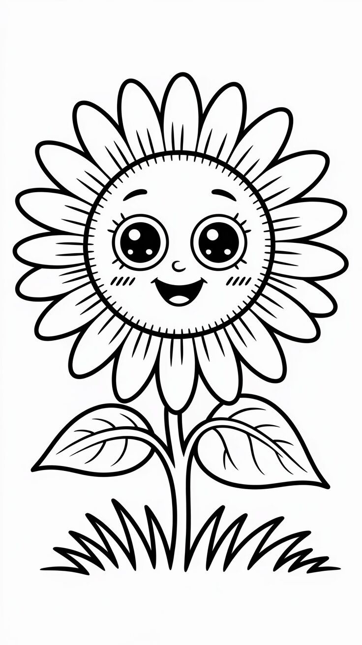 sunflower printable coloring pages