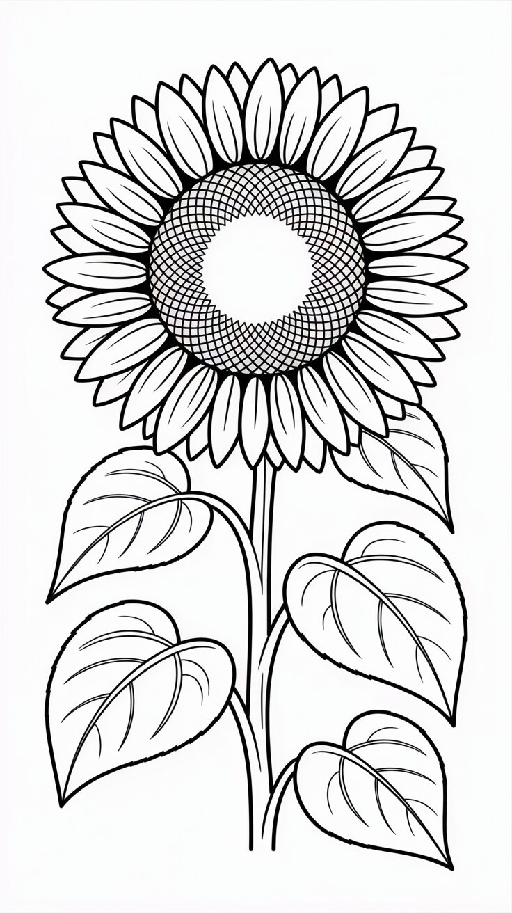 coloring pages sunflowers