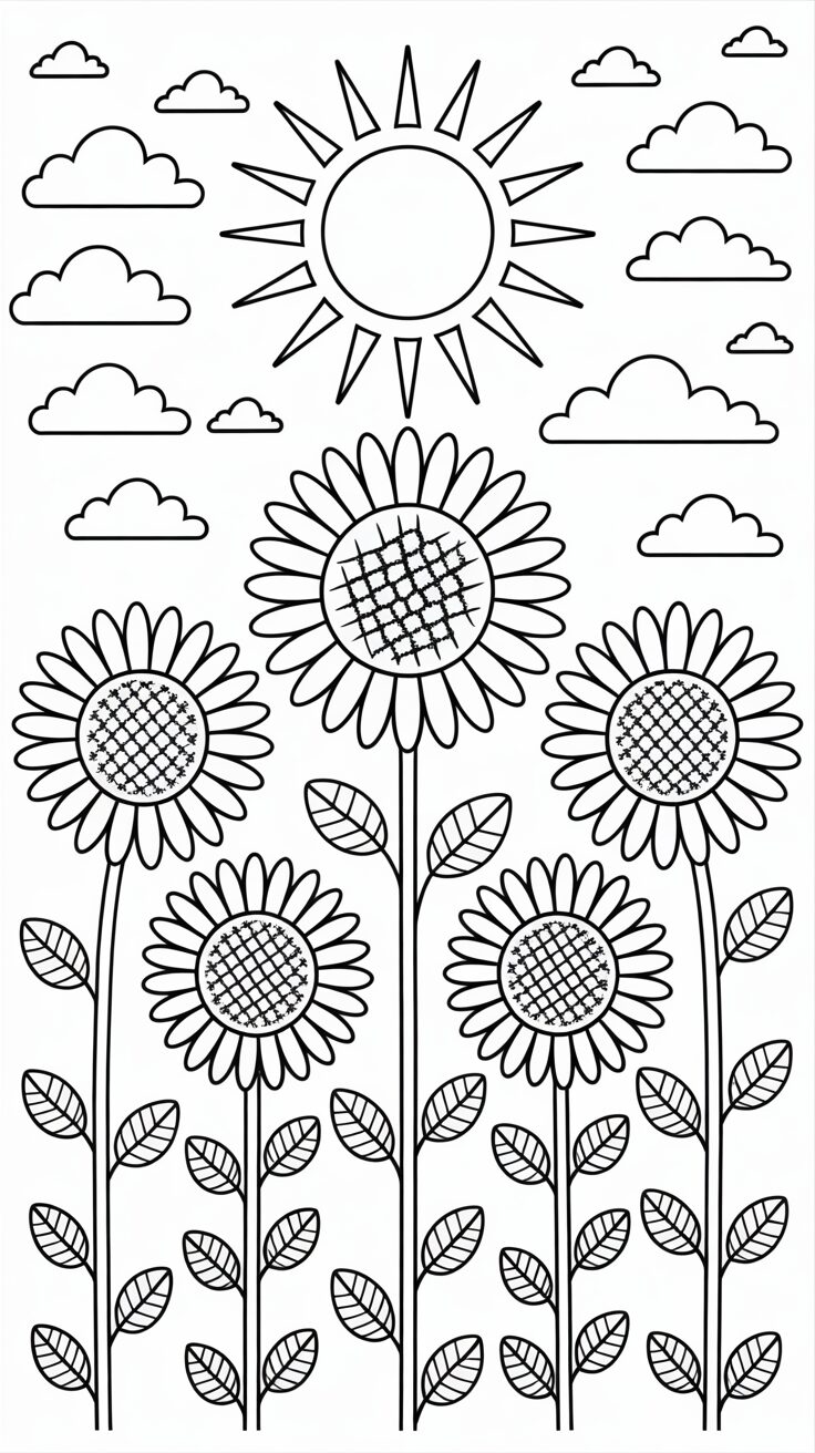 sunflower coloring pages