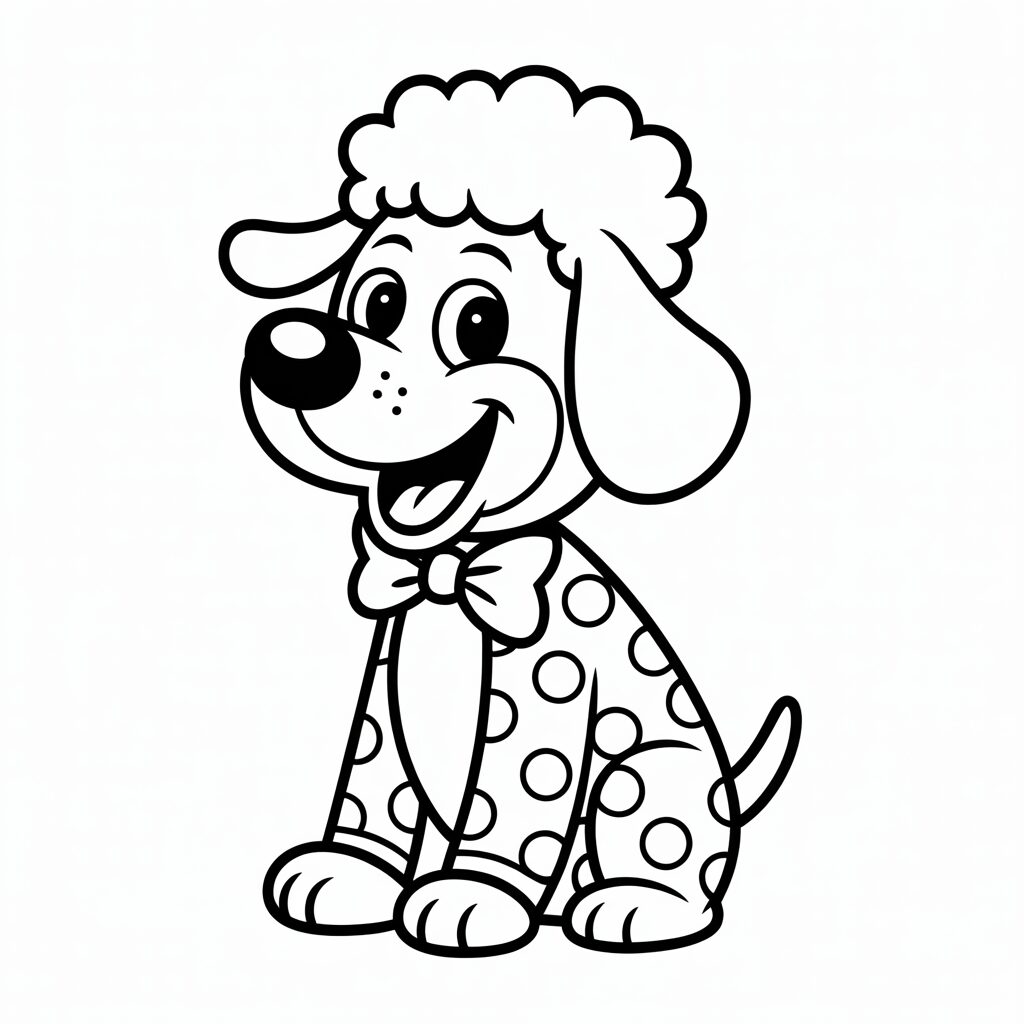 Clown Dog Coloring Page