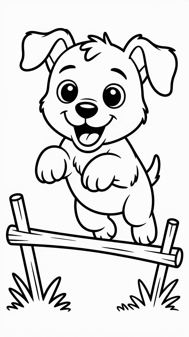 Puppy Hurdle Coloring