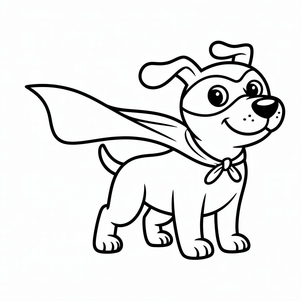 Superhero Dog Coloring Page