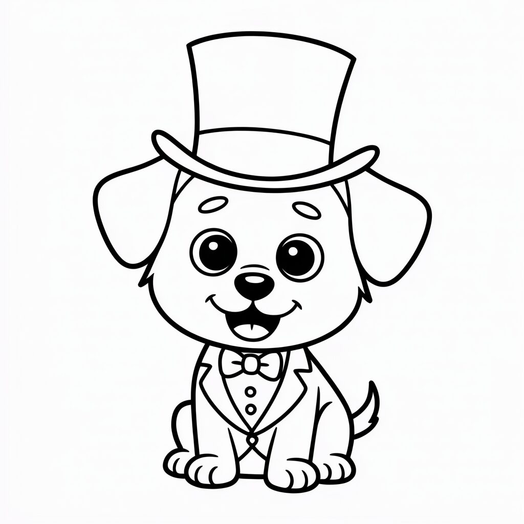 Tuxedo Dog Coloring Page