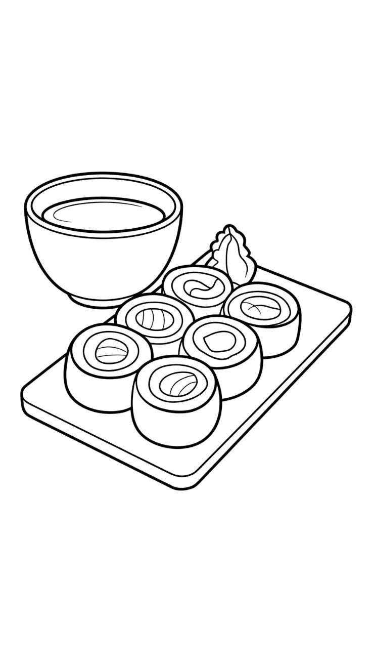 sushi coloring pages printable