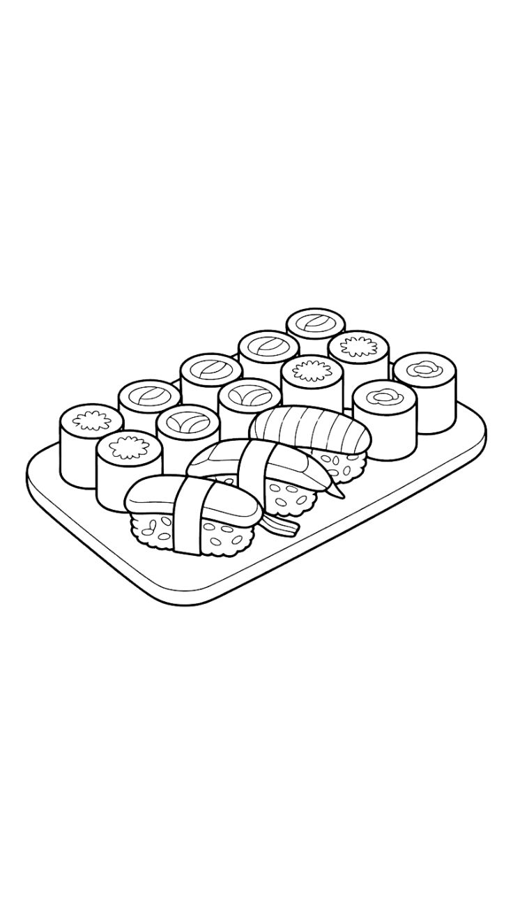 sushi coloring sheets