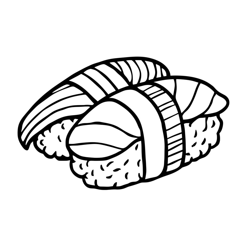 coloring page sushi