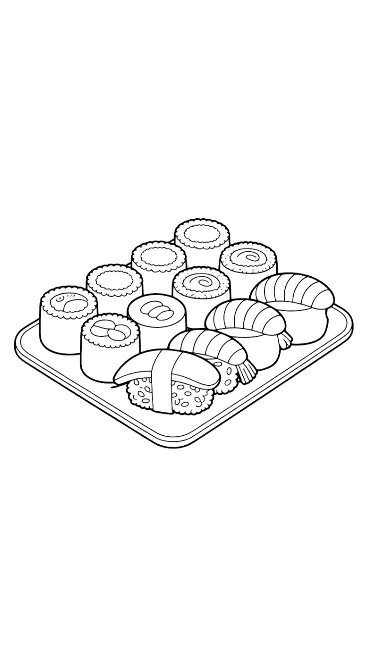 printable sushi coloring pages