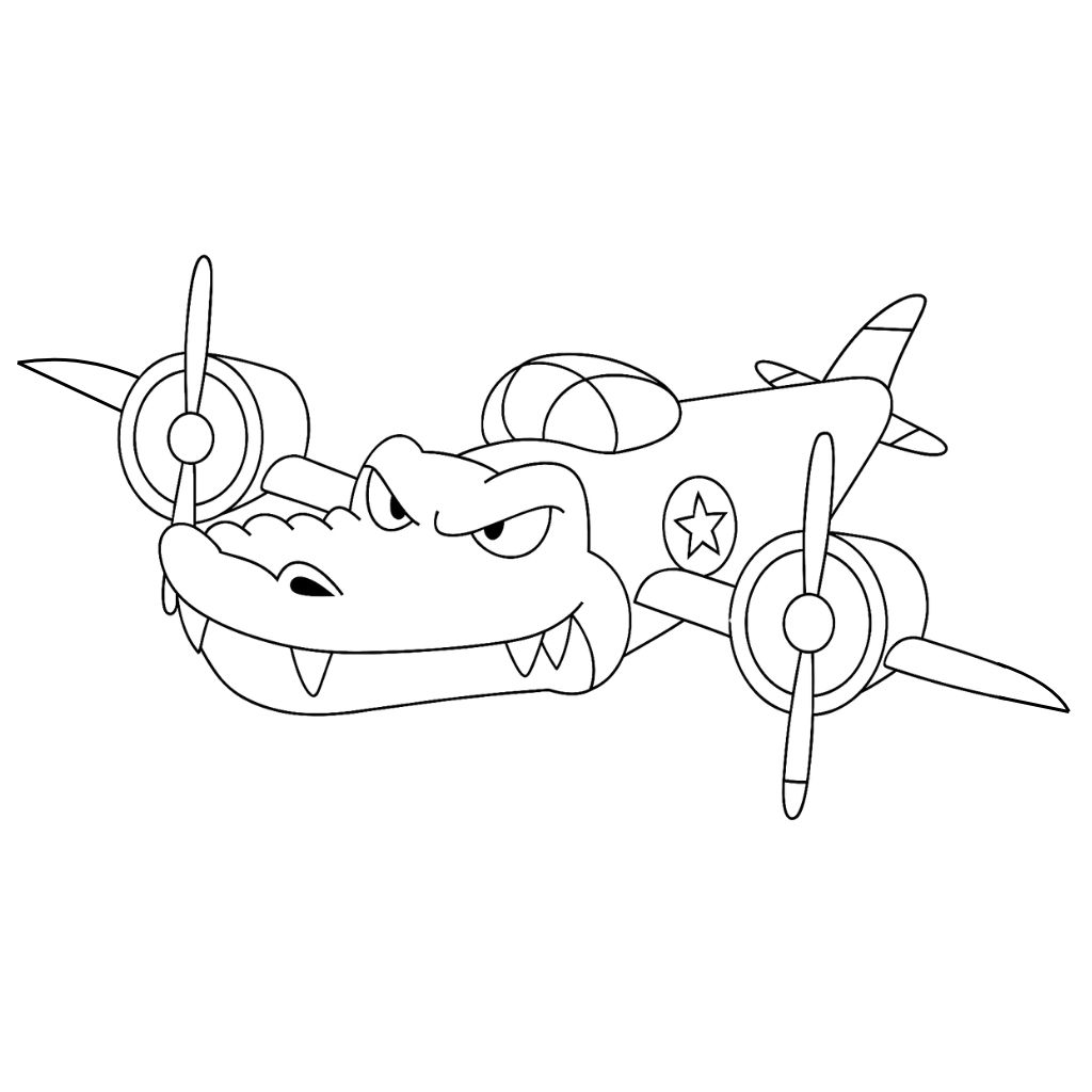 Bombardiro Crocodilo coloring page print