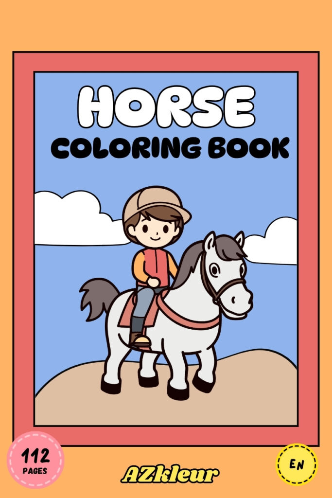 112 Pages Horse Coloring Book