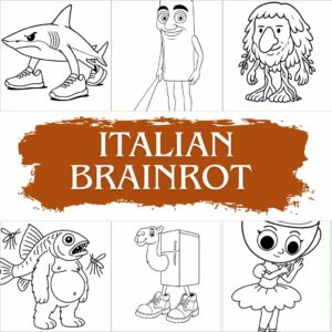 Italian Brainrot coloring pages