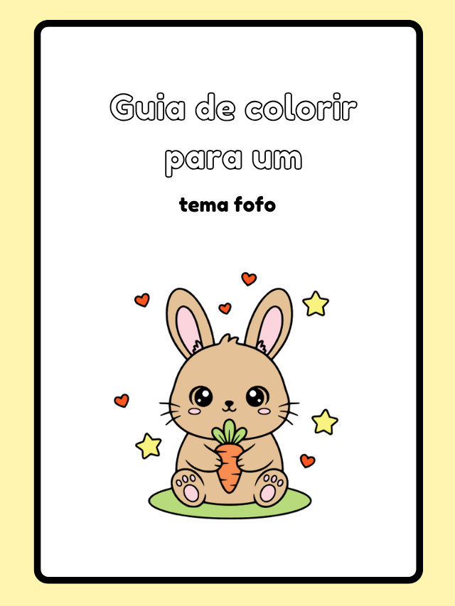 Guia de colorir para um tema fofo