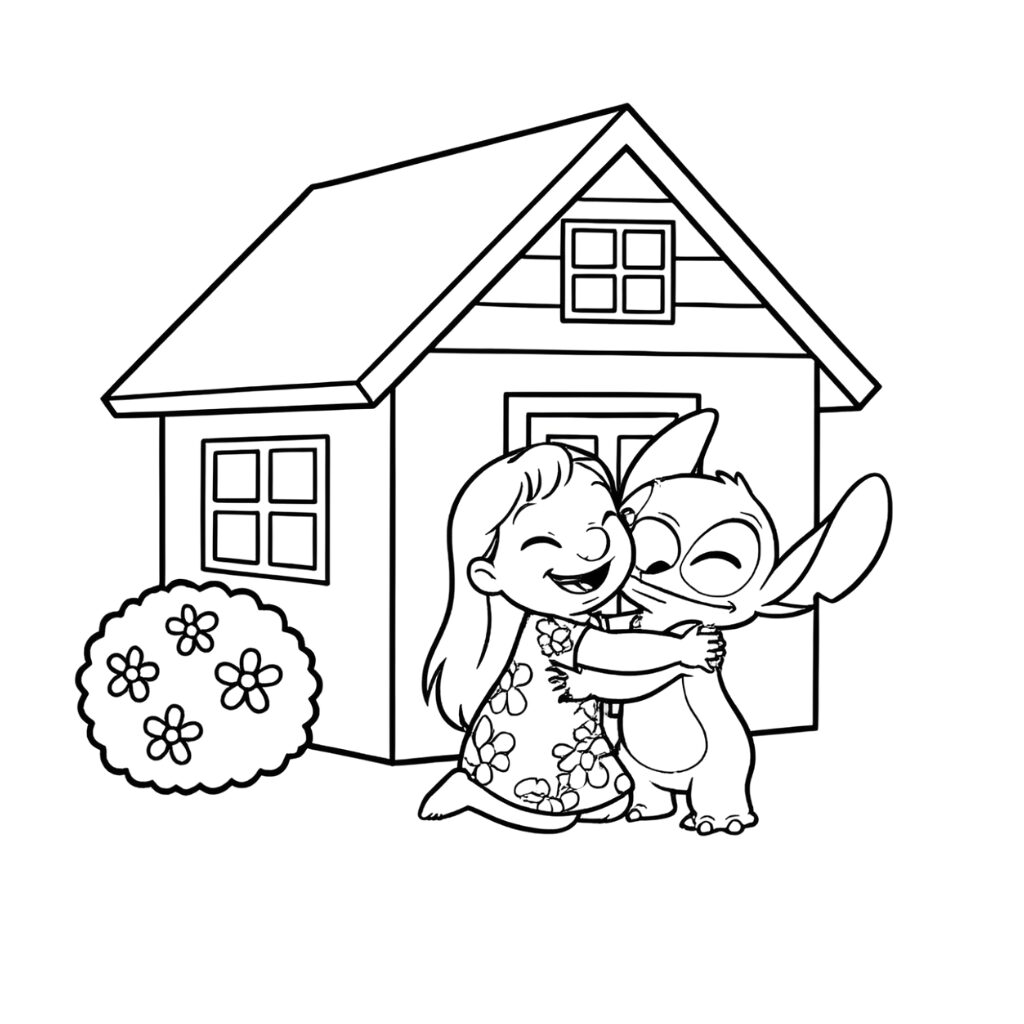 Lilo and Stitch plushie coloring page at the little house