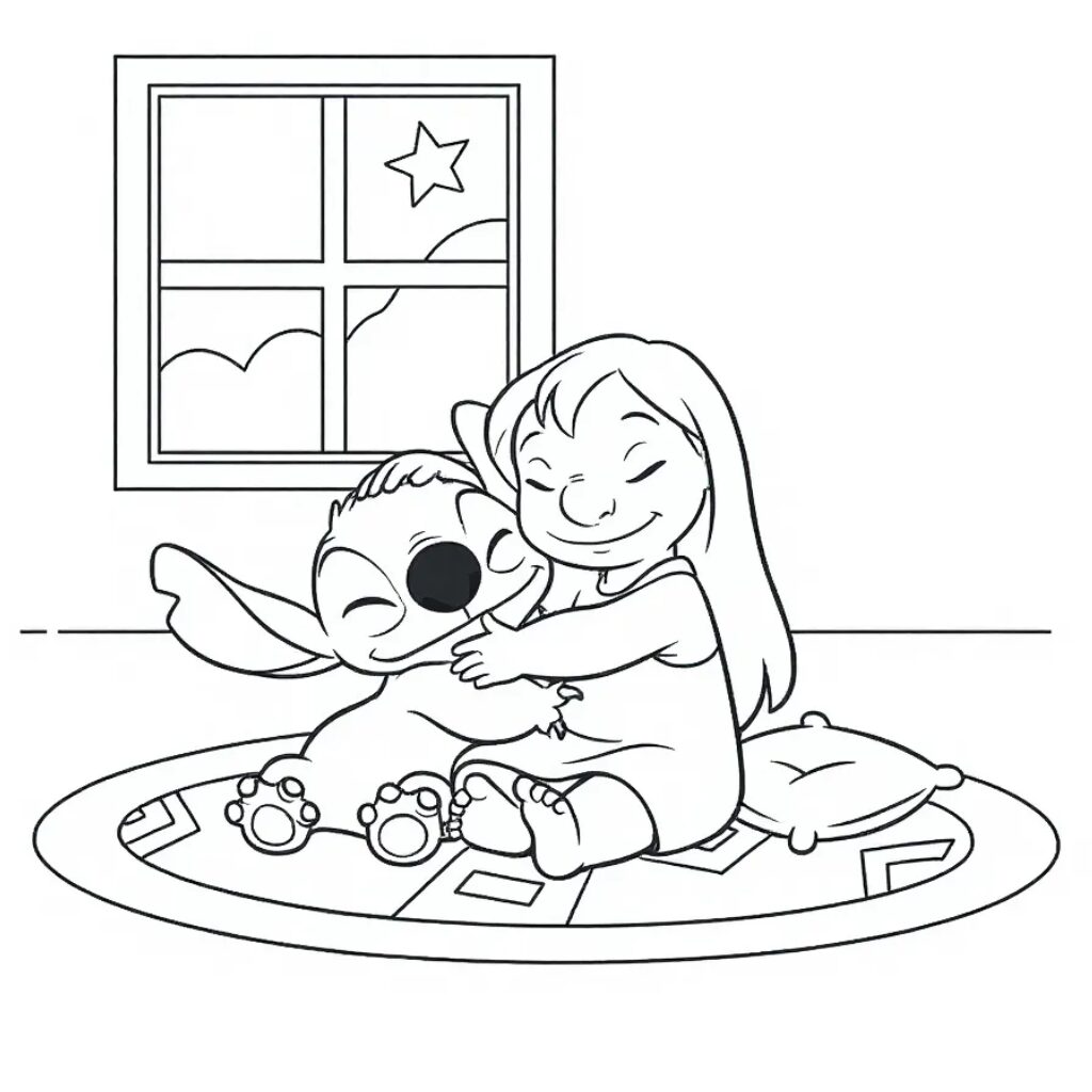 Lilo and Stitch playroom coloring page
