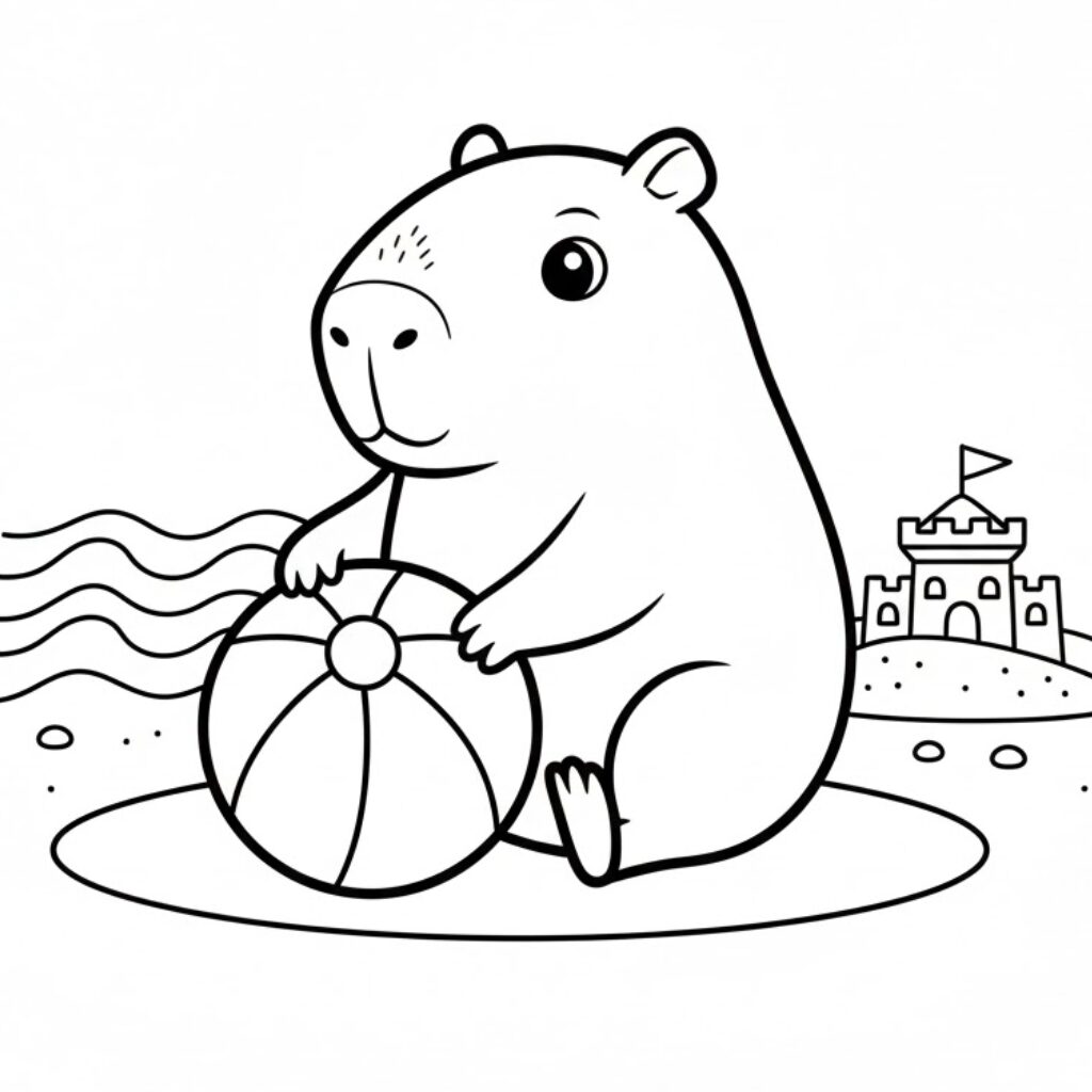 coloring page capybara