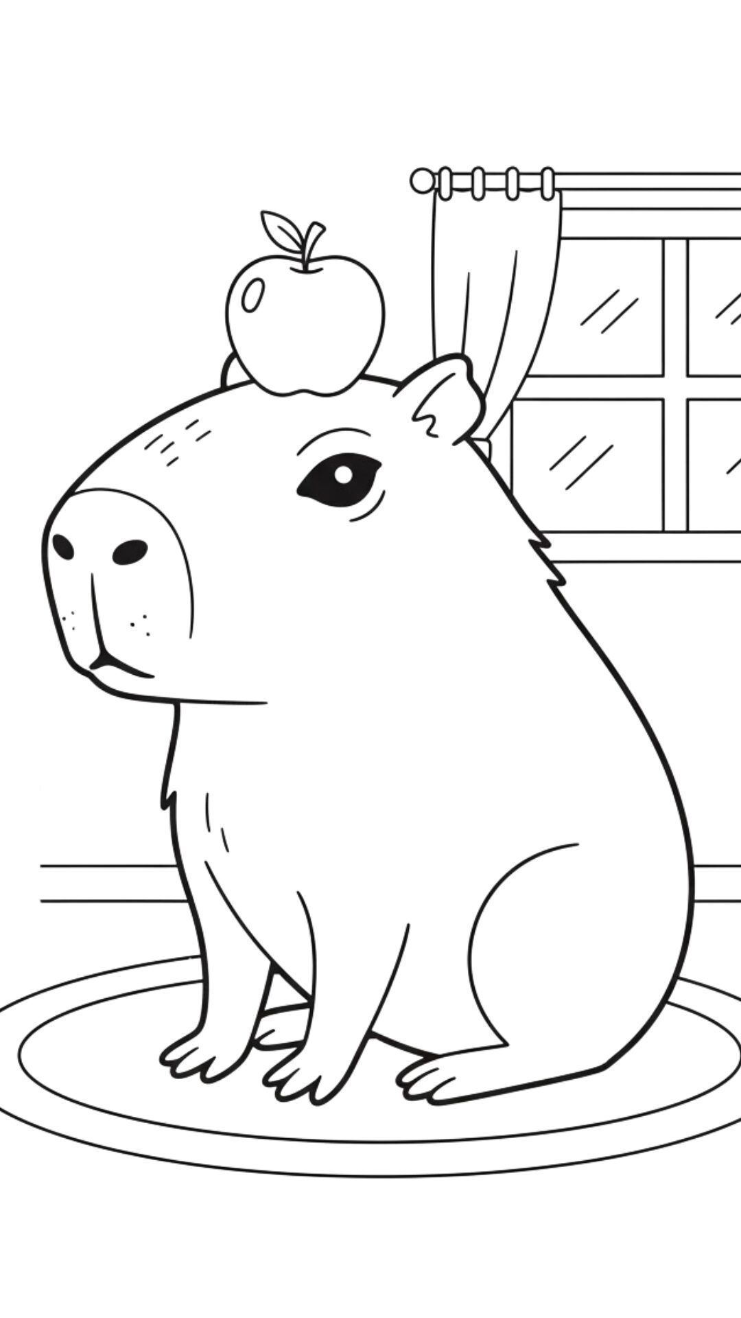 kawaii capybara coloring page