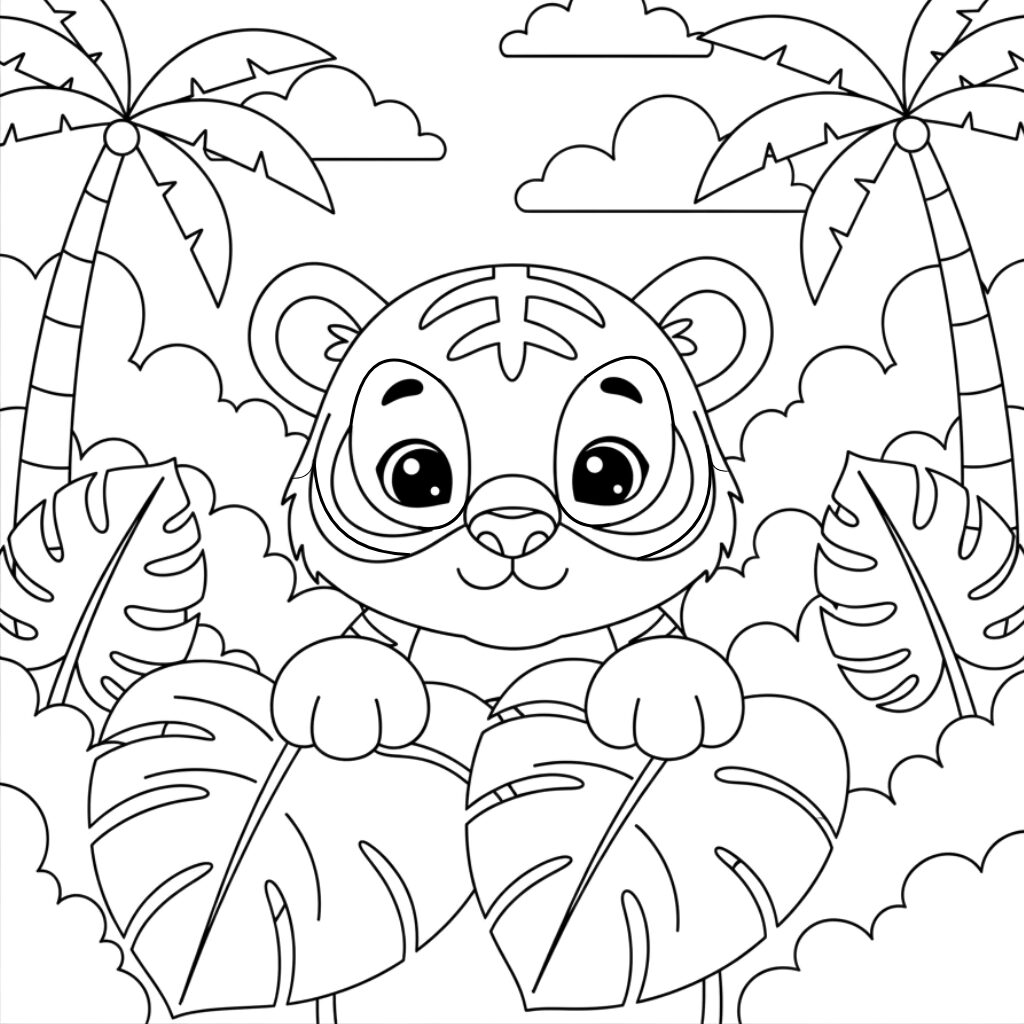 jungle animals coloring sheet