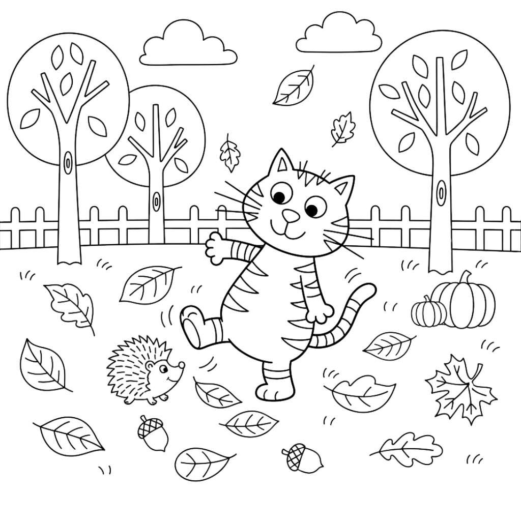 Dikkie Dik autumn coloring page