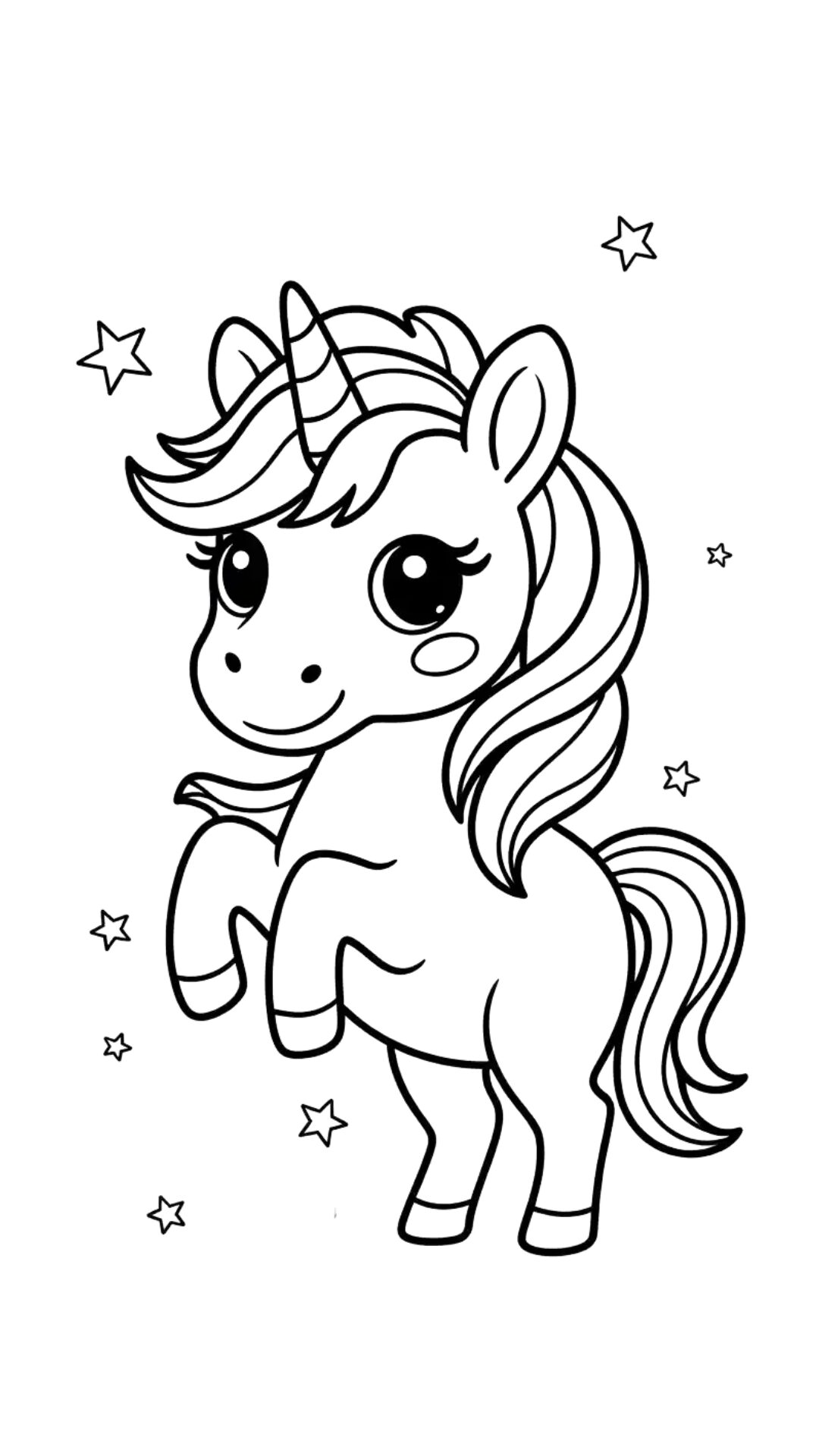 cute unicorn coloring page