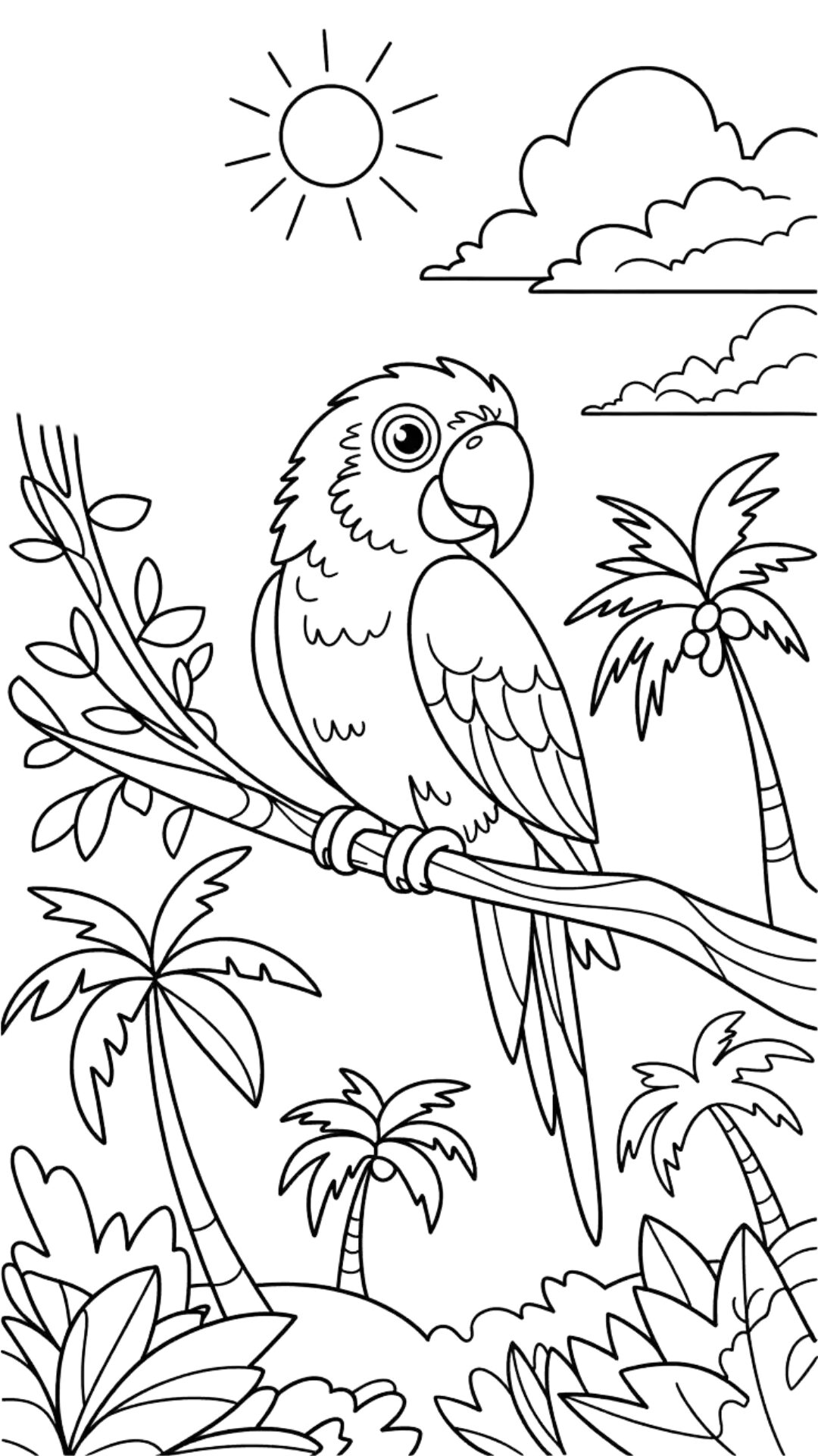 jungle coloring page for adults