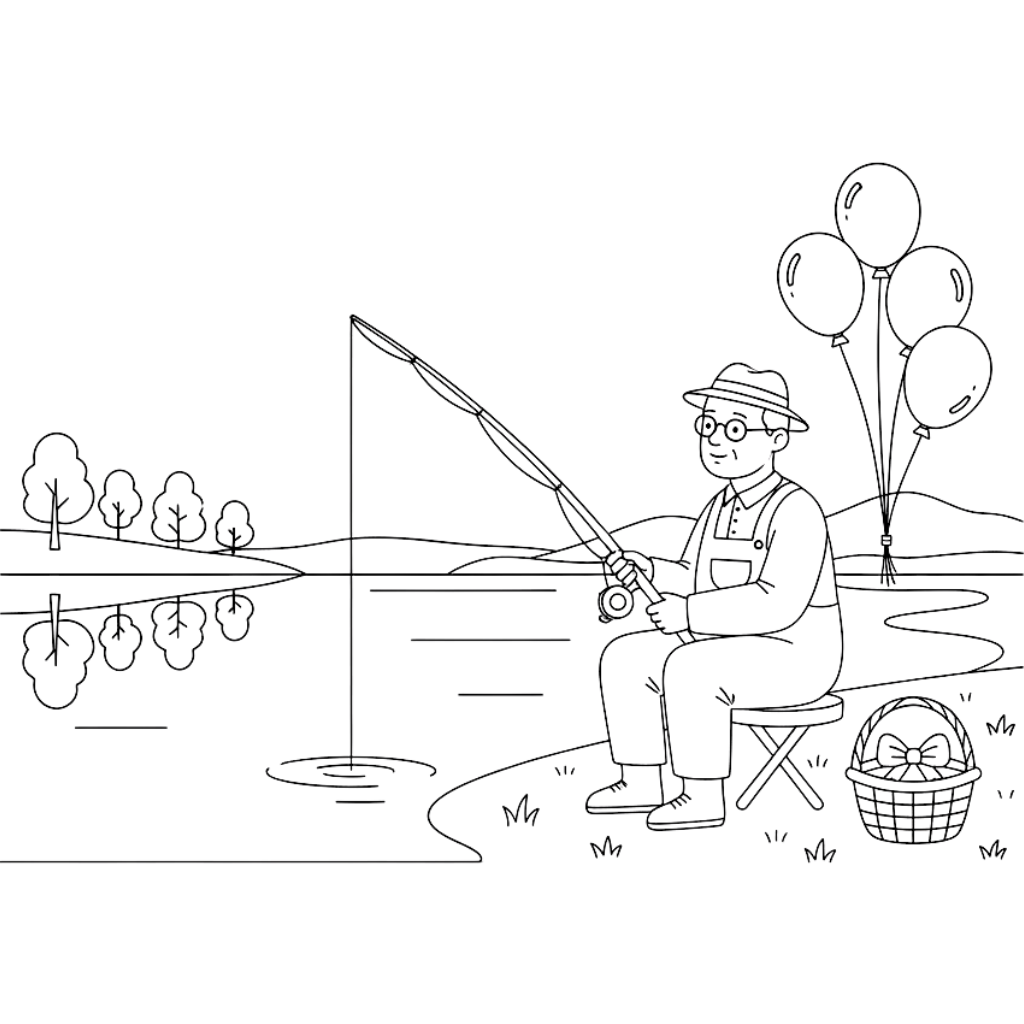 coloring page grandpa birthday
