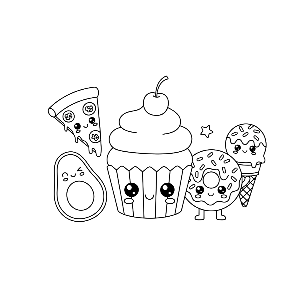cute food coloring page
