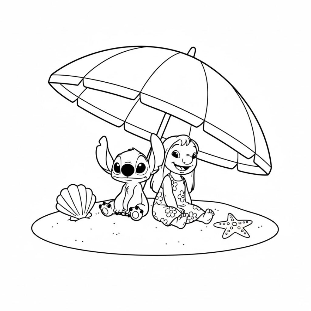 Stitch and Lilo coloring page