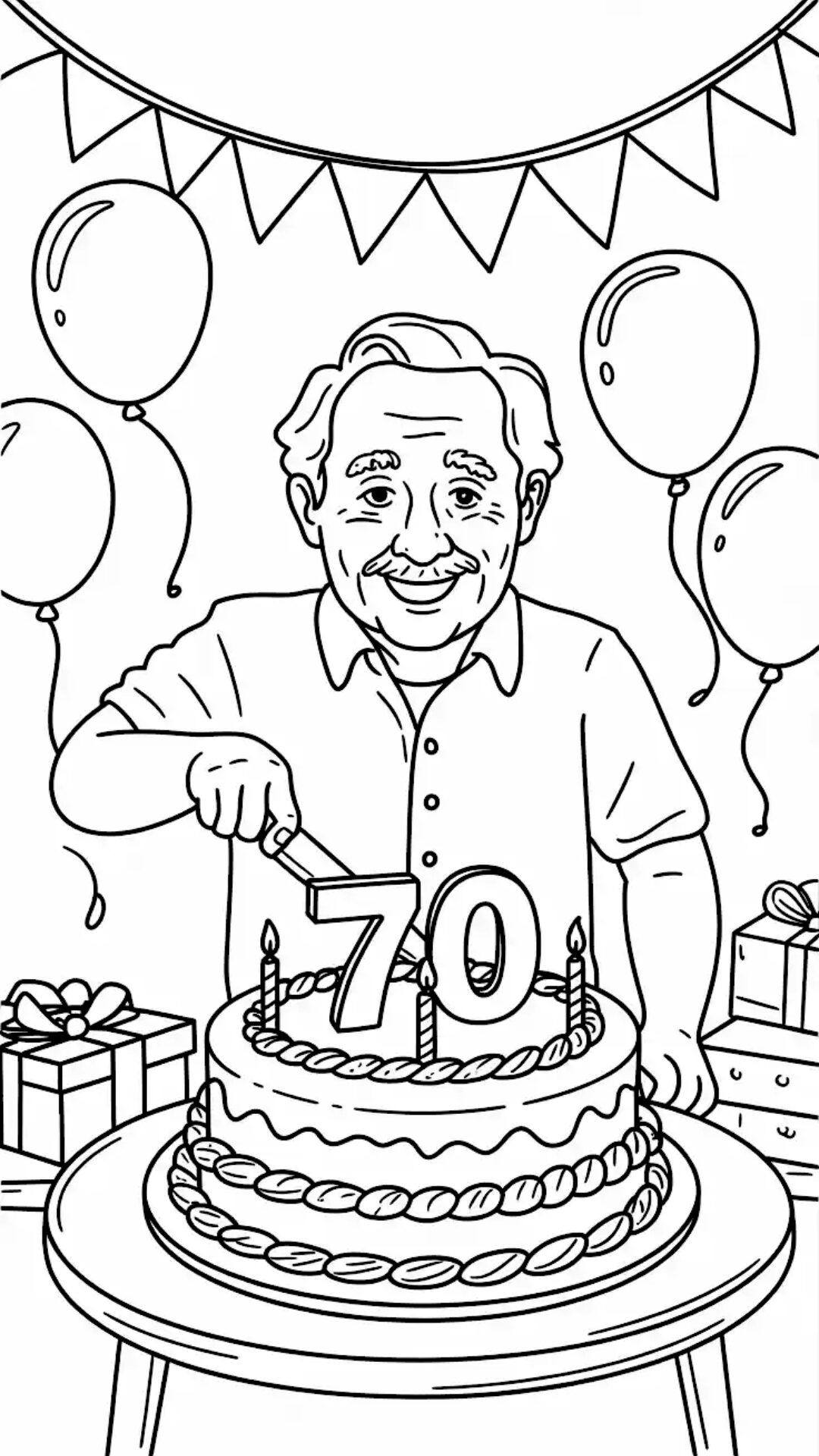 grandpa 70th birthday coloring page