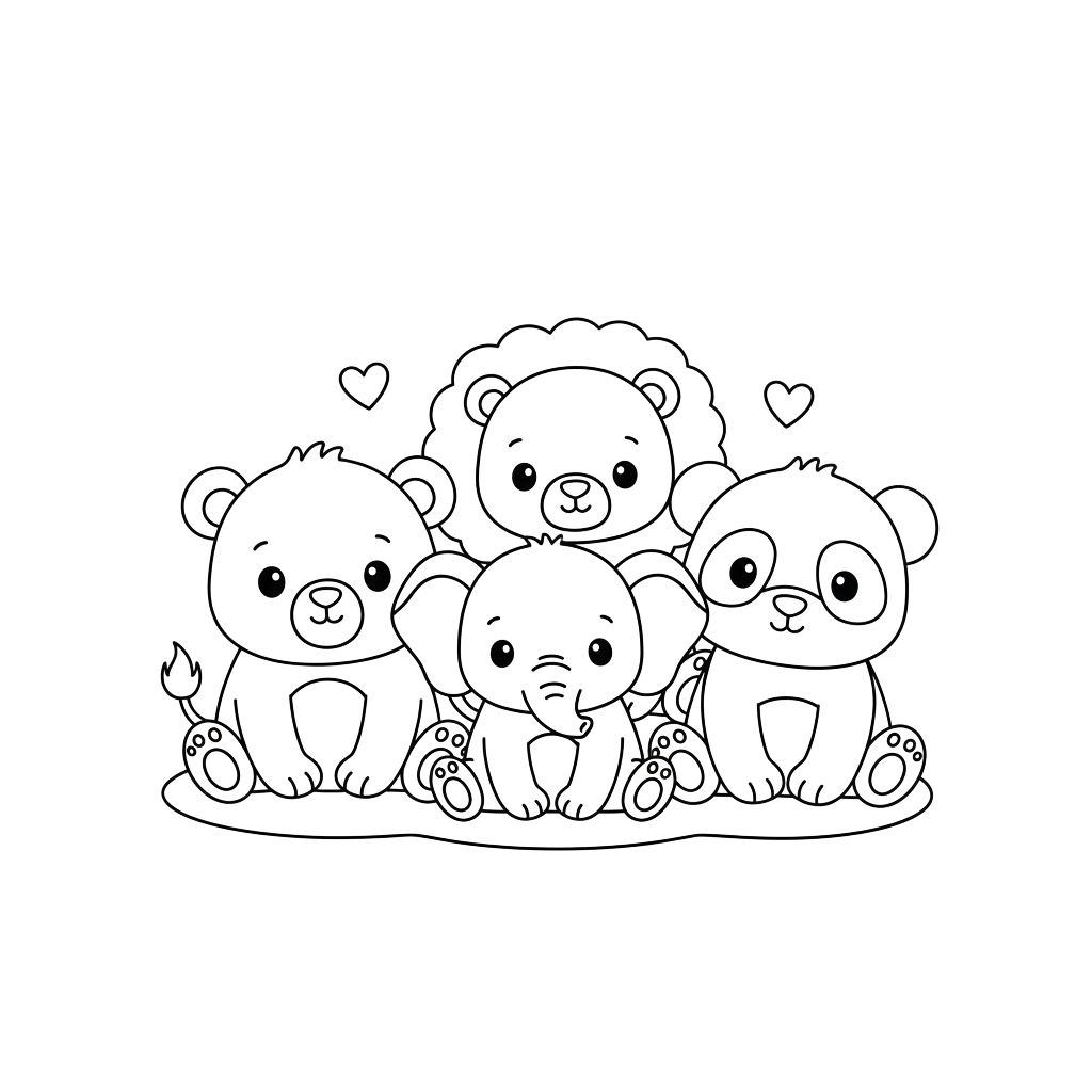 cute animal coloring pages