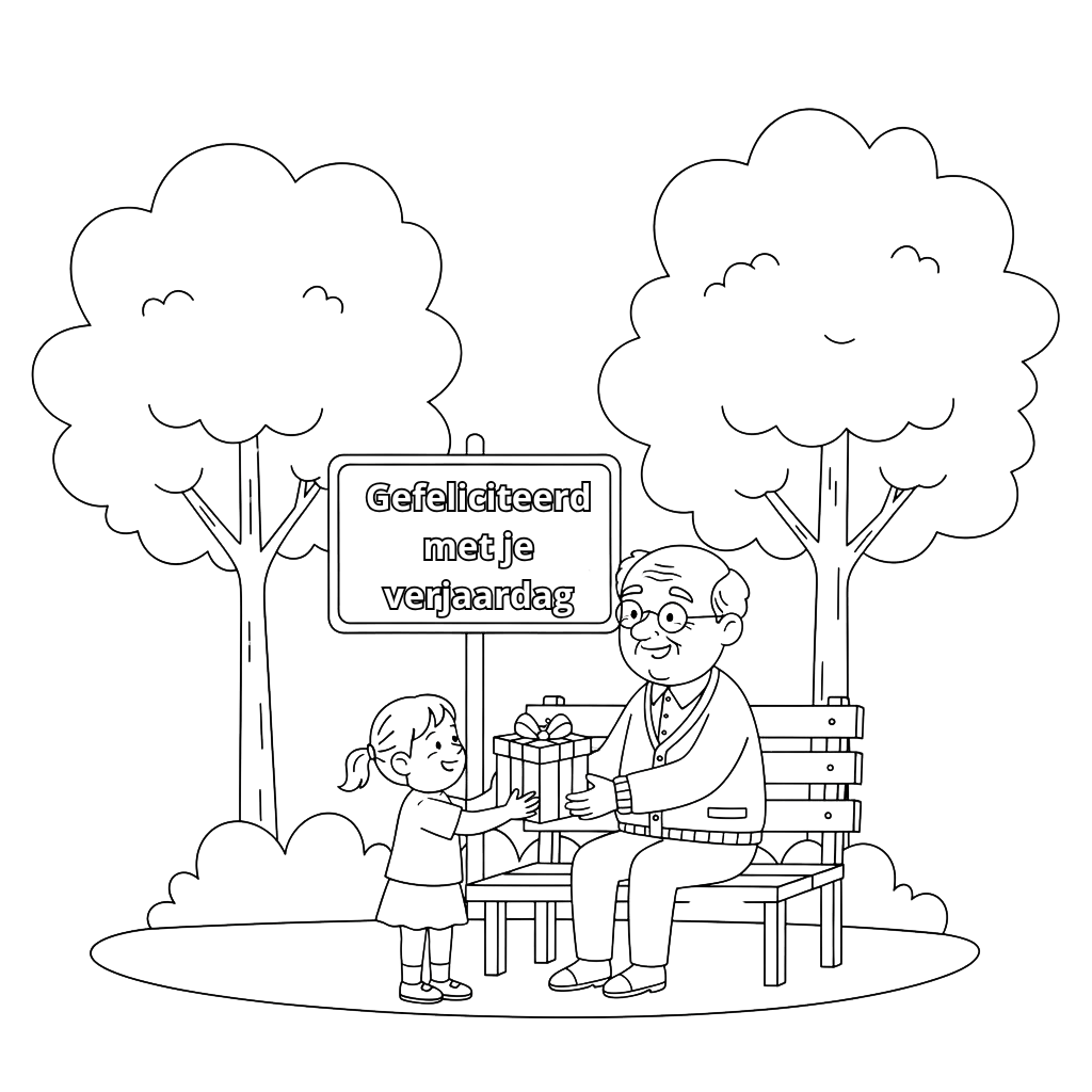 birthday grandpa coloring page