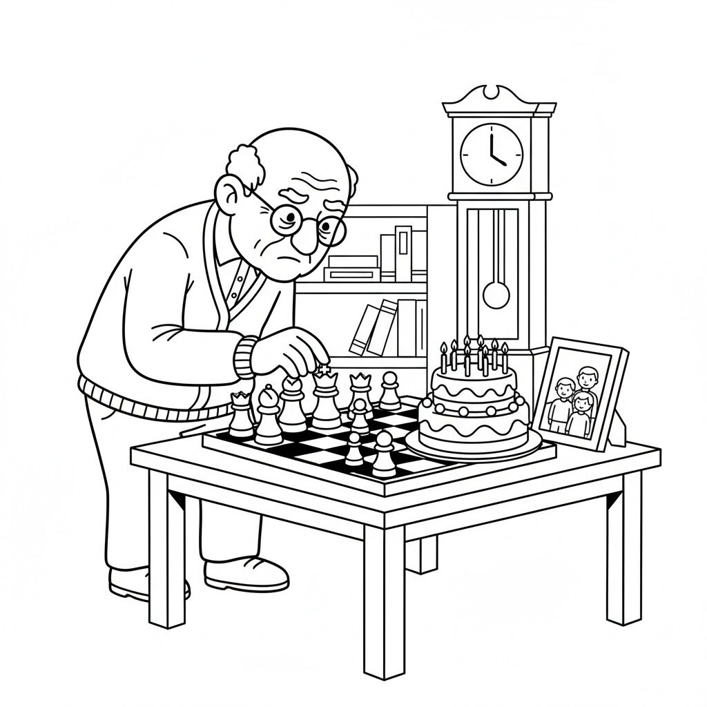 birthday coloring page grandpa