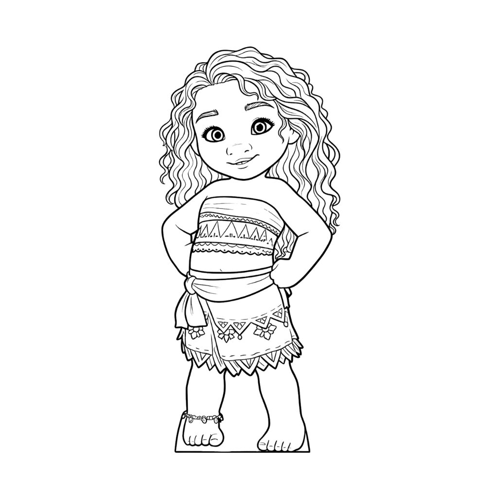 Cute Moana coloring page